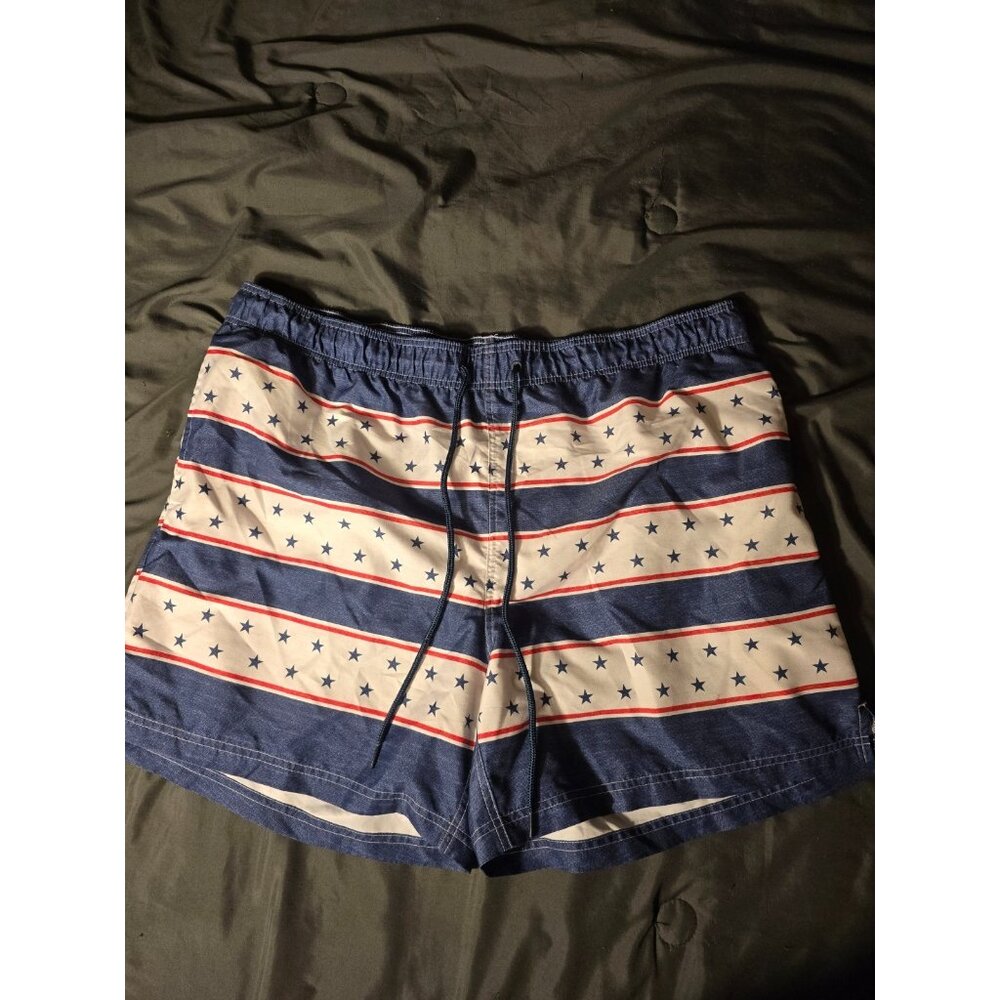 New Mens Big Tall Swimsuit Swim Trunks All American Stars 2XL 44/46 2X Gorpcore